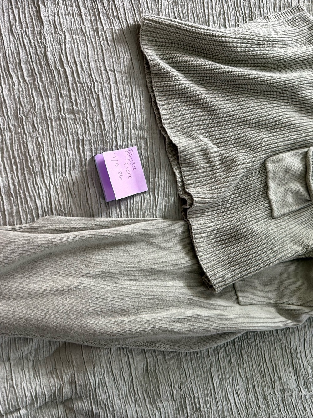 Knit Two-Piece Lounge Set in Sage Green